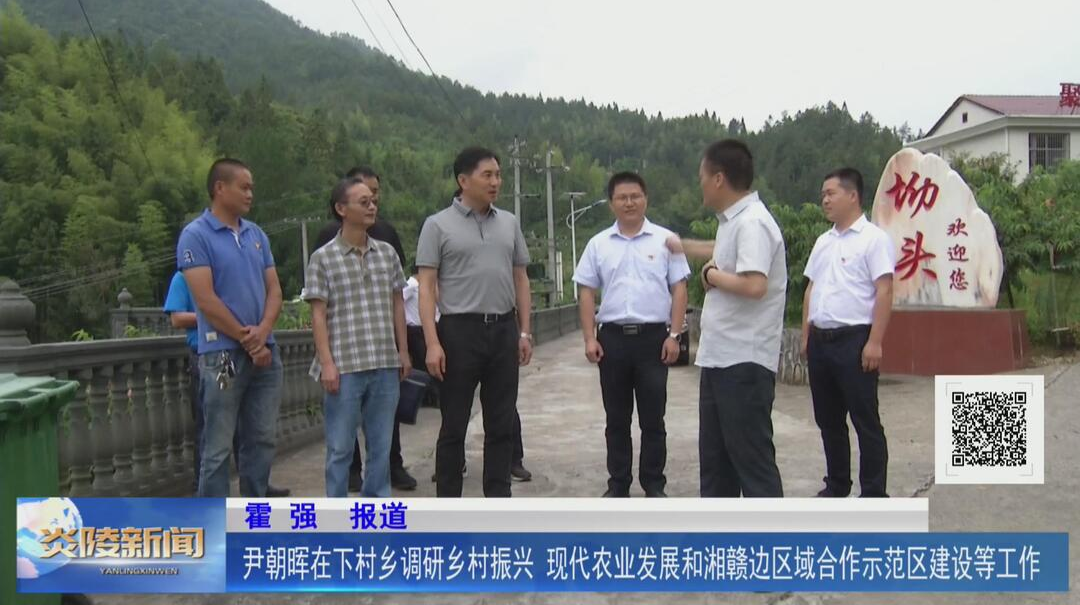 尹朝晖在下村乡调研乡村振兴、现代农业发展和湘赣边区域合作示范区建设等工作【视频】