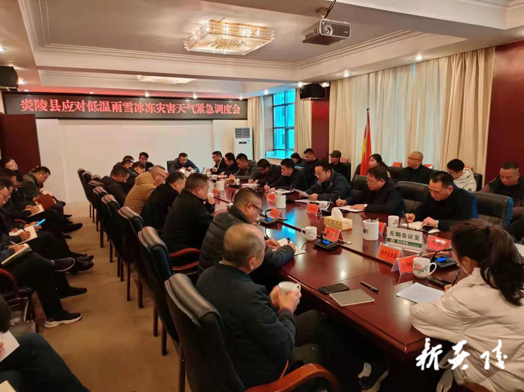 炎陵县召开应对低温雨雪冰冻灾害天气紧急调度会议