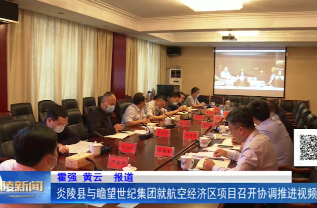 炎陵县与瞻望世纪集团就航空经济区项目召开协调推进视频会