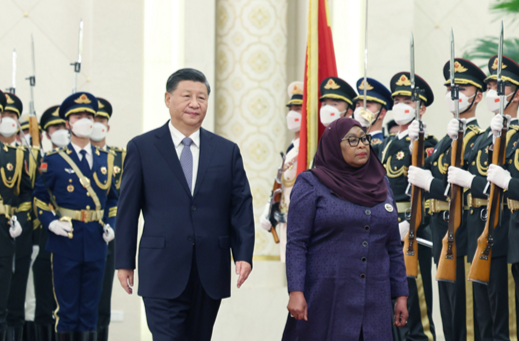 习近平同坦桑尼亚总统哈桑举行会谈
