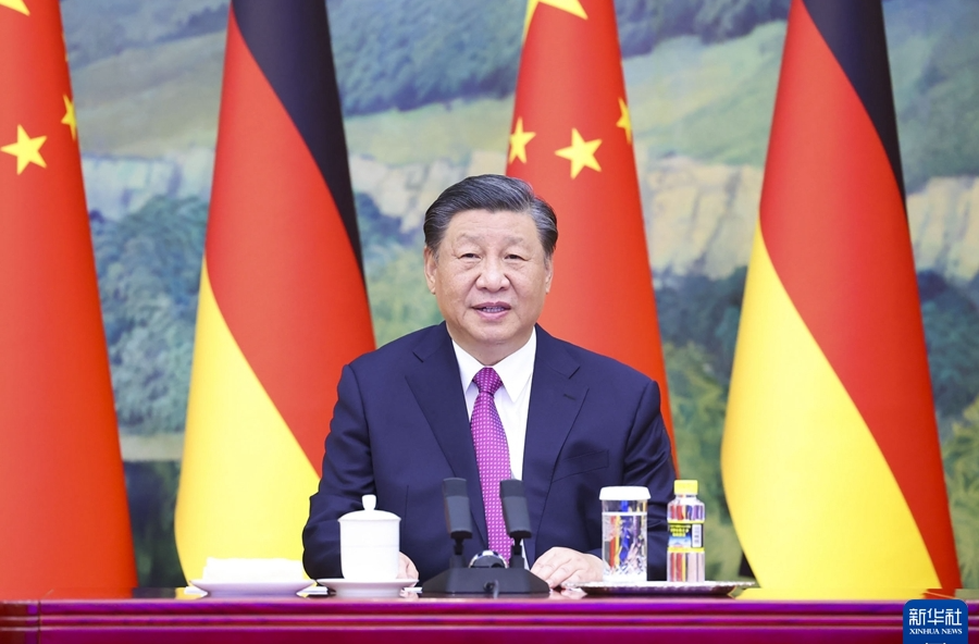 习近平同德国总理朔尔茨举行视频会晤