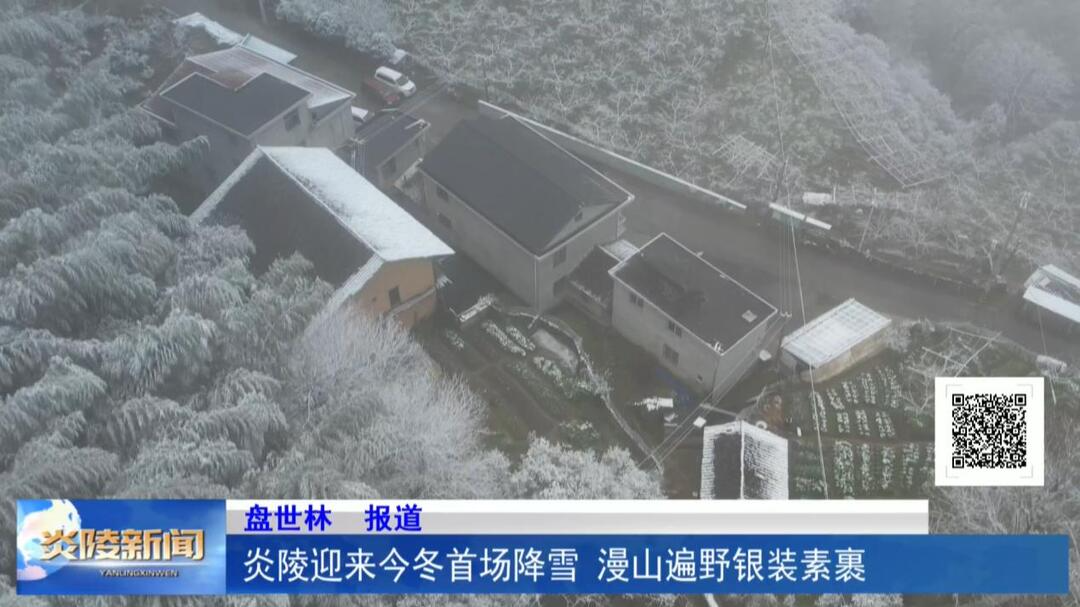 炎陵迎来今冬首场降雪 漫山遍野银装素裹