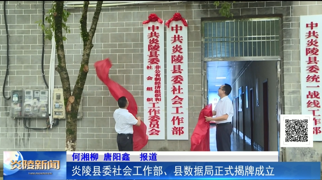 炎陵县委社会工作部、县数据局正式揭牌成立