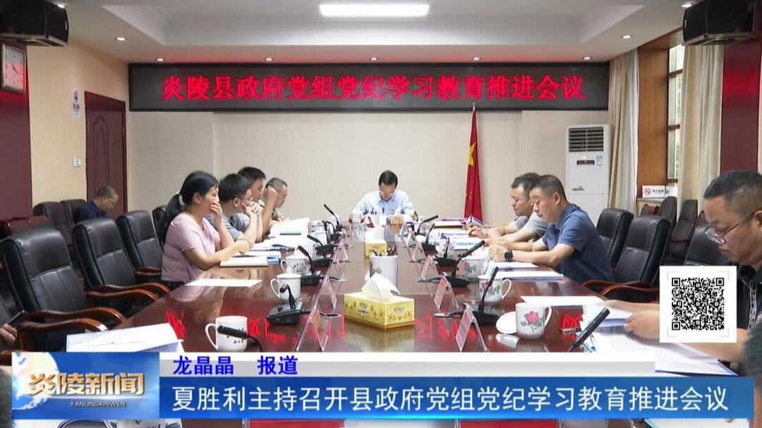 夏胜利主持召开县政府党组党纪学习教育推进会议