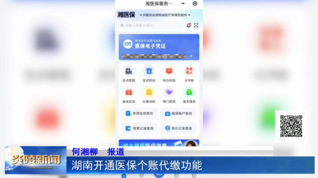 湖南开通医保个账代缴功能
