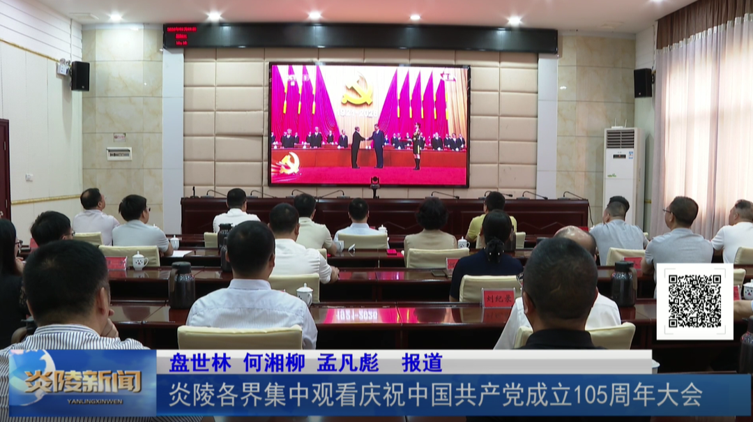 炎陵各界集中观看庆祝中国共产党成立105周年大会